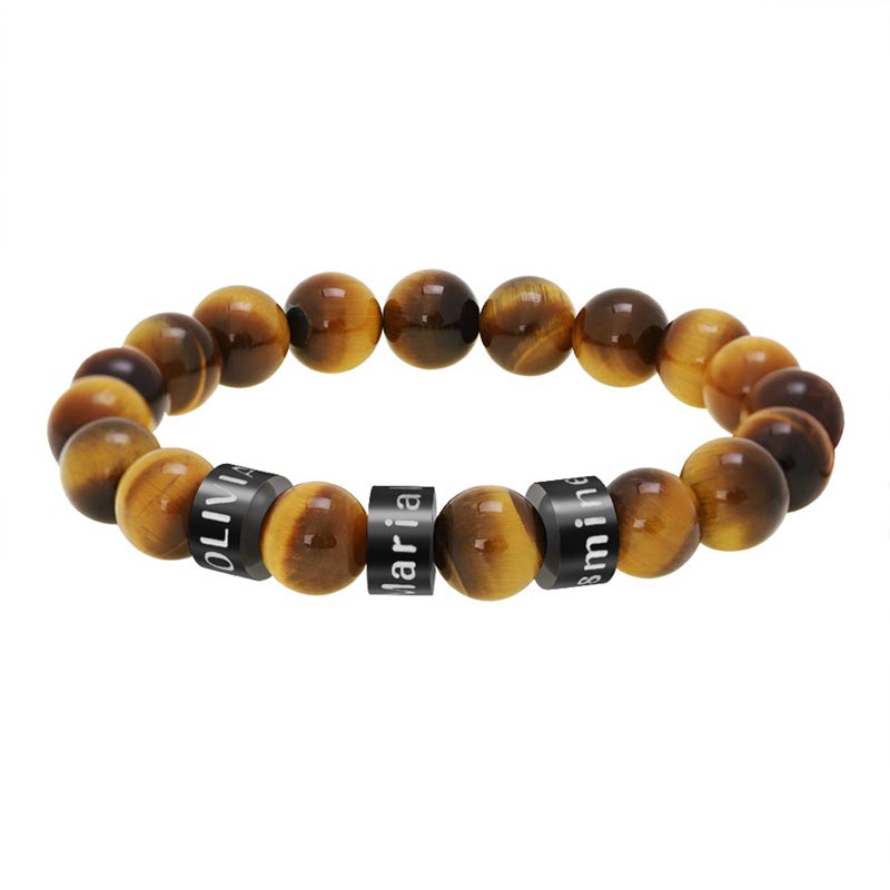 Tiger Eye Beads Bracelet for Dad