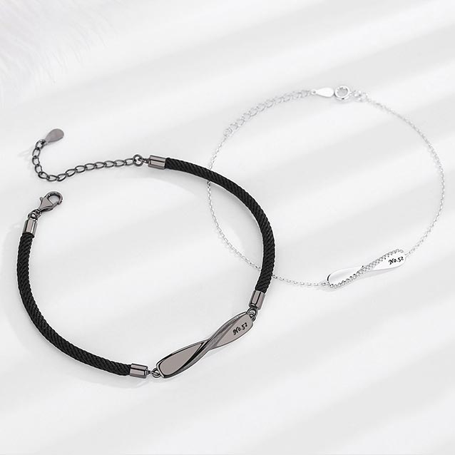 Personalized Infinity Charms Matching Bracelets for 2