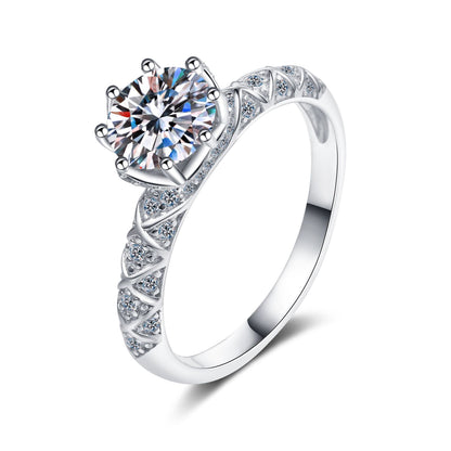Custom 1 Carat Moissanite Womens Engagement Ring