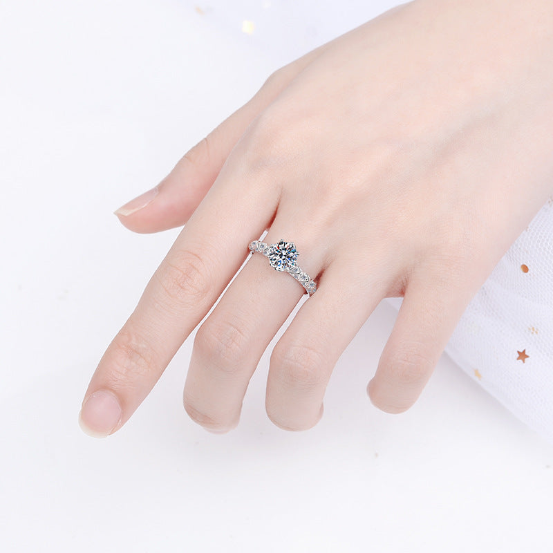 Custom 1 Carat Moissanite Womens Engagement Ring