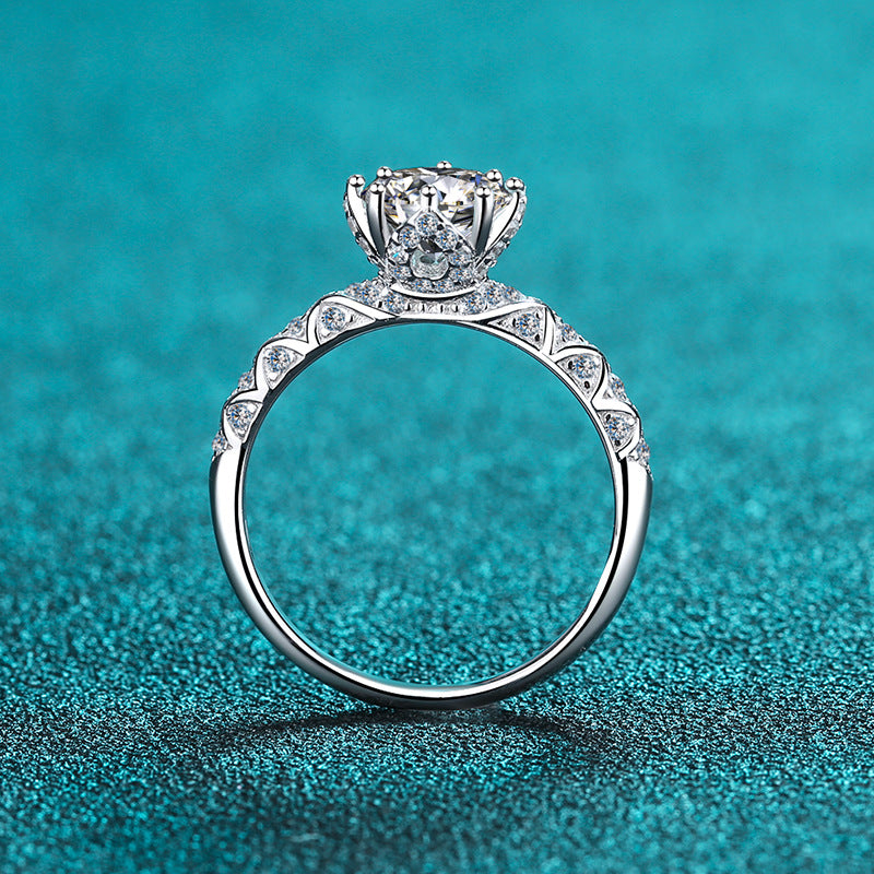 Custom 1 Carat Moissanite Womens Engagement Ring