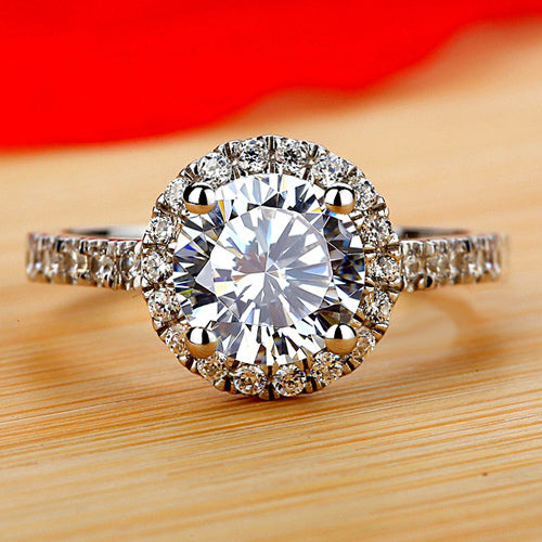 1.5 Carat Lab Diamond Halo Engagement Ring for Her