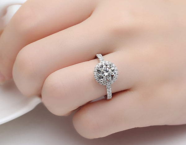 1.5 Carat Lab Diamond Halo Engagement Ring for Her