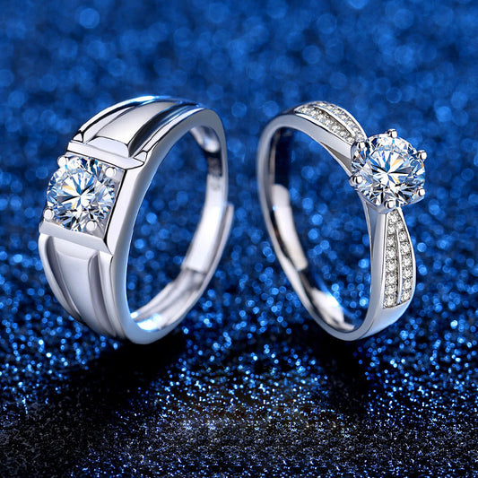 2 Carats Diamond Promise Rings Set with Engraving