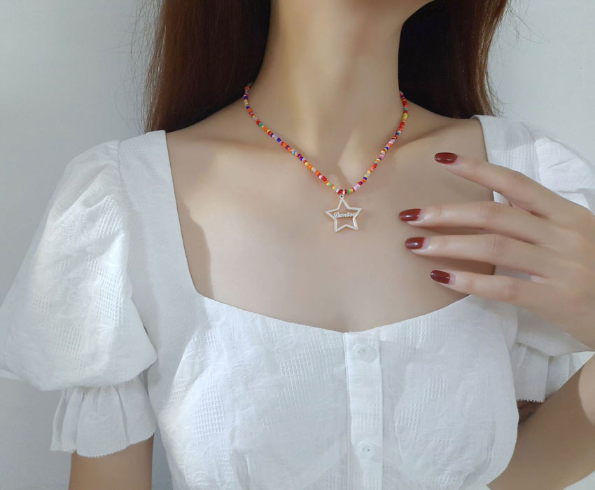 Star Shaped Name Necklace Gift for Girlfriend