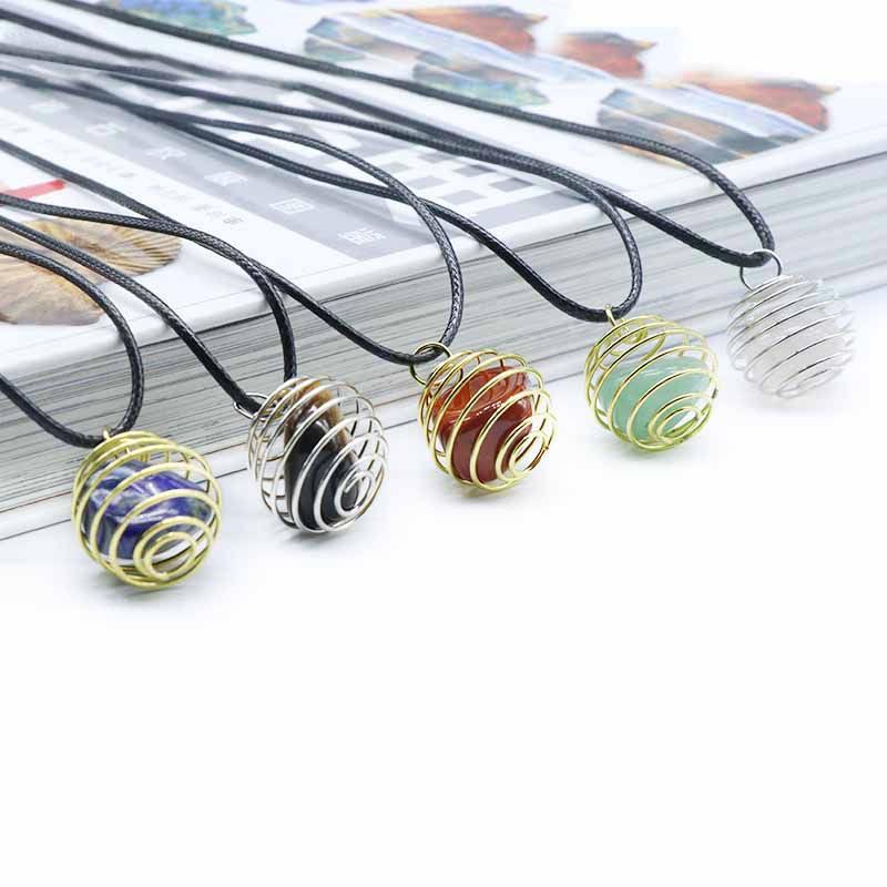 Healing Carnelian Gemstone Spiral Wrapped Necklace