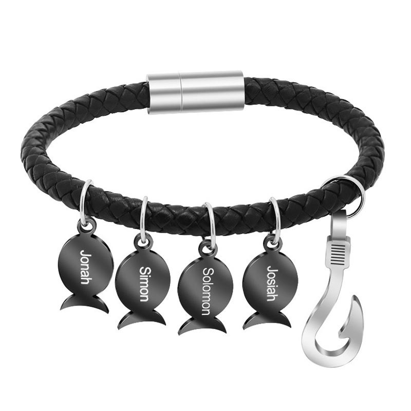 Fishing Lure Bait Family Bracelet Gift for Dad