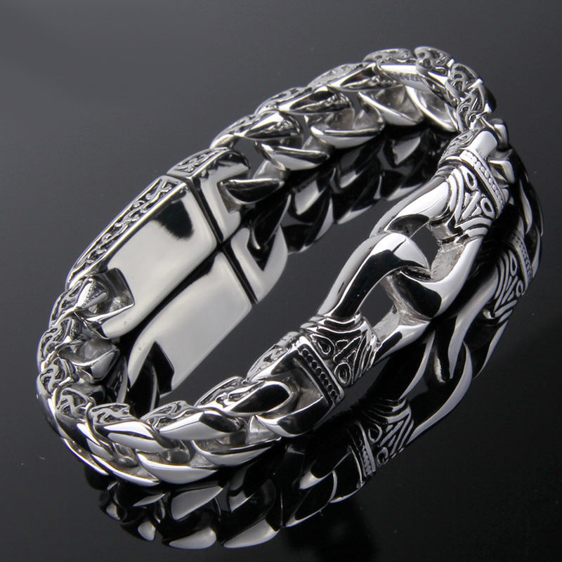 Personalized Vintage Style Mens Bracelet 22cm Stainless Steel