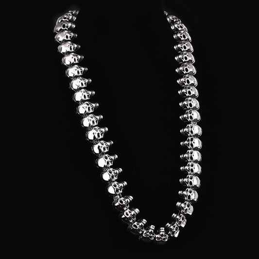 Skull Punk Biker Style Chain Necklace for Men - 316L Stainless Steel, 65cm