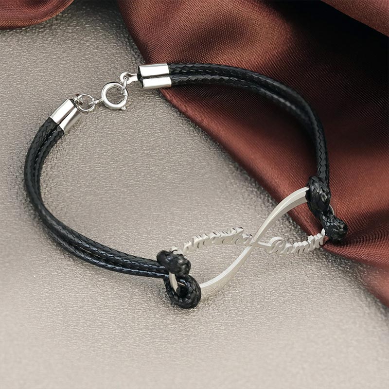 Infinity Charm Name Bracelet for Men