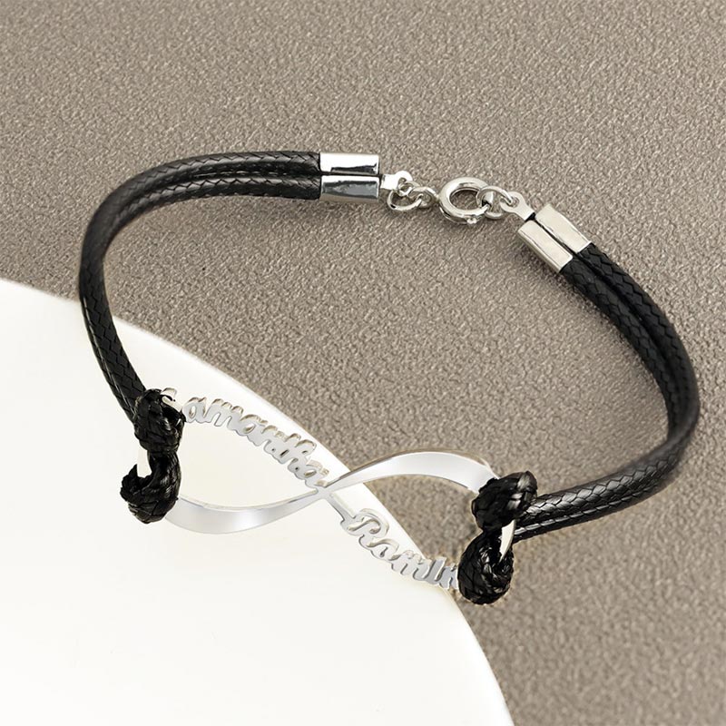 Infinity Charm Name Bracelet for Men