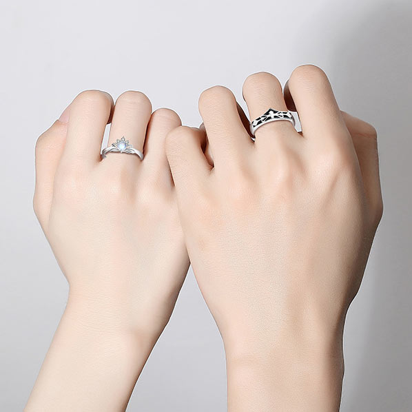 Relationship Rings Anniversary Gift Set for Couple