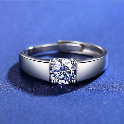 Customized 1 Carat Moissanite Diamond Wedding Rings Set