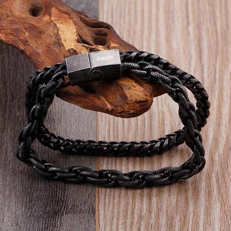 Custom Engraved Bracelet for Him
