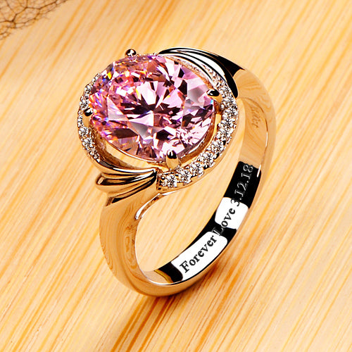 Personalized 3 Carats Oval Cut Lab Diamond Ring for Her