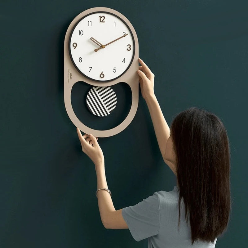 Modern Analog Silent Pendulum Wall Clock