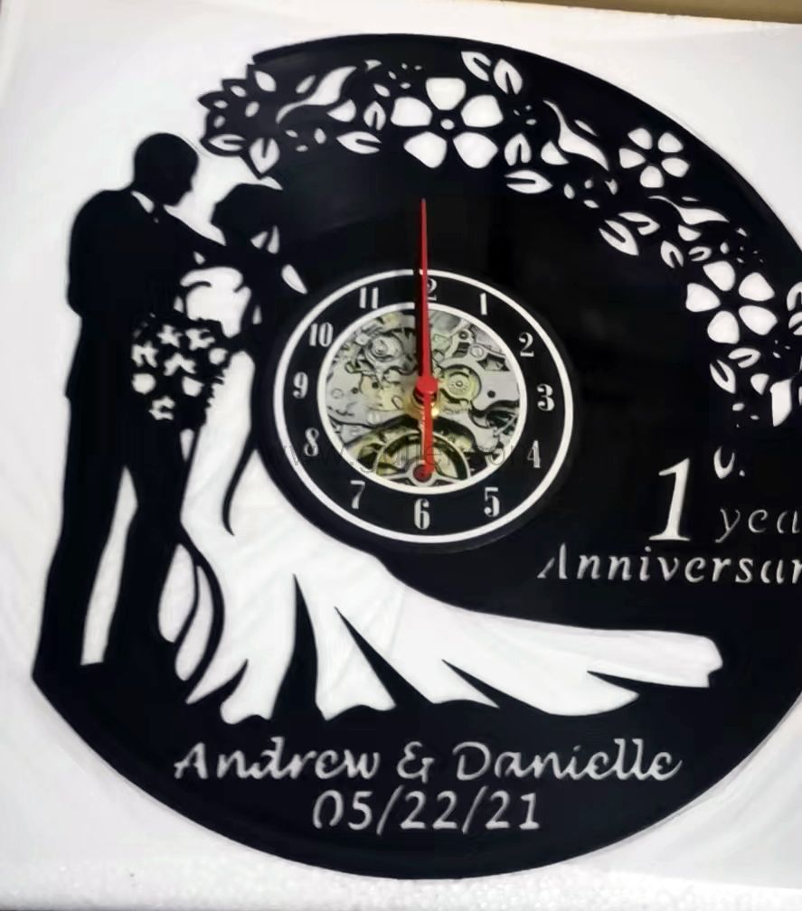 1st Anniversary Gift Vinyl Record Custom Clock