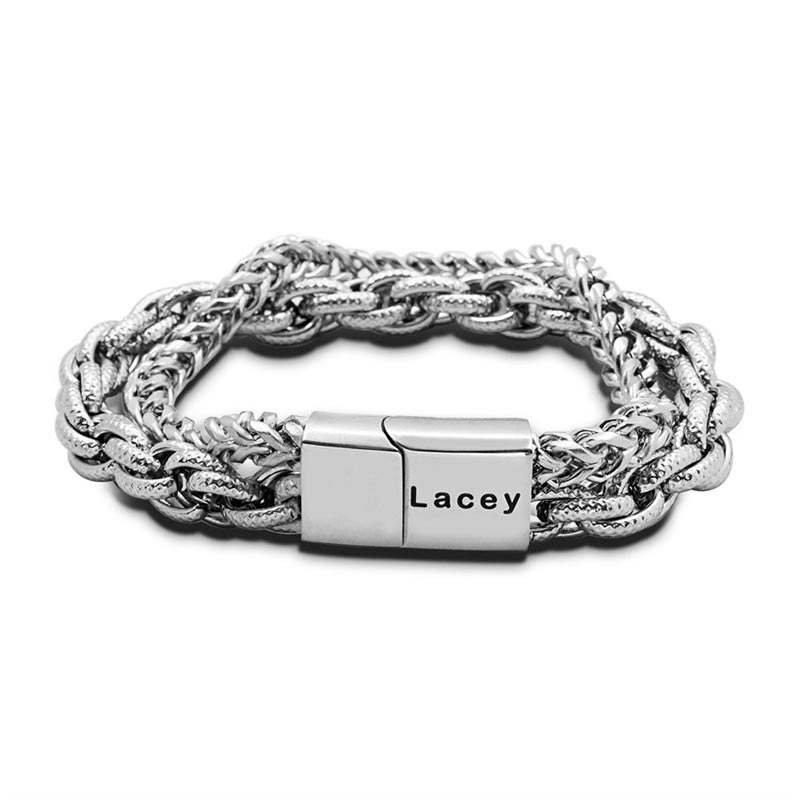 Custom Engraved Bracelet for Him