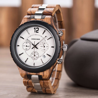 Luminous Wood Multifunctional Couple Watch Set