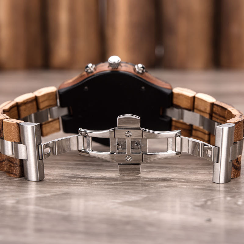 Luminous Wood Multifunctional Couple Watch Set