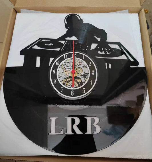 Custom DJ Name Vinyl Record Clock - Unique Gift for DJs