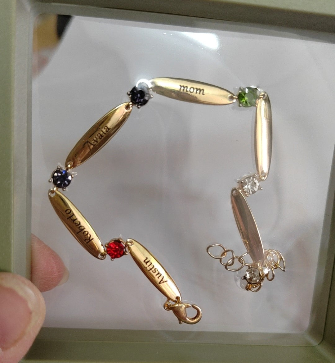 Family Name Birthstone Bracelet Gift for Mom