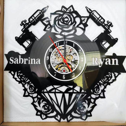Gift for Tattoo Artist Vinyl Record Clock