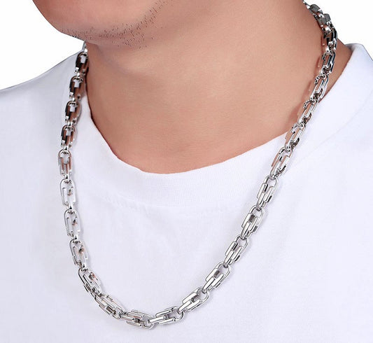 Mens Sterling Silver Chain Necklace - Classic Curb/Cuban Link, 925, 55cm/60cm