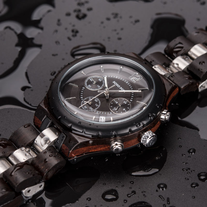 Luminous Wood Multifunctional Couple Watch Set
