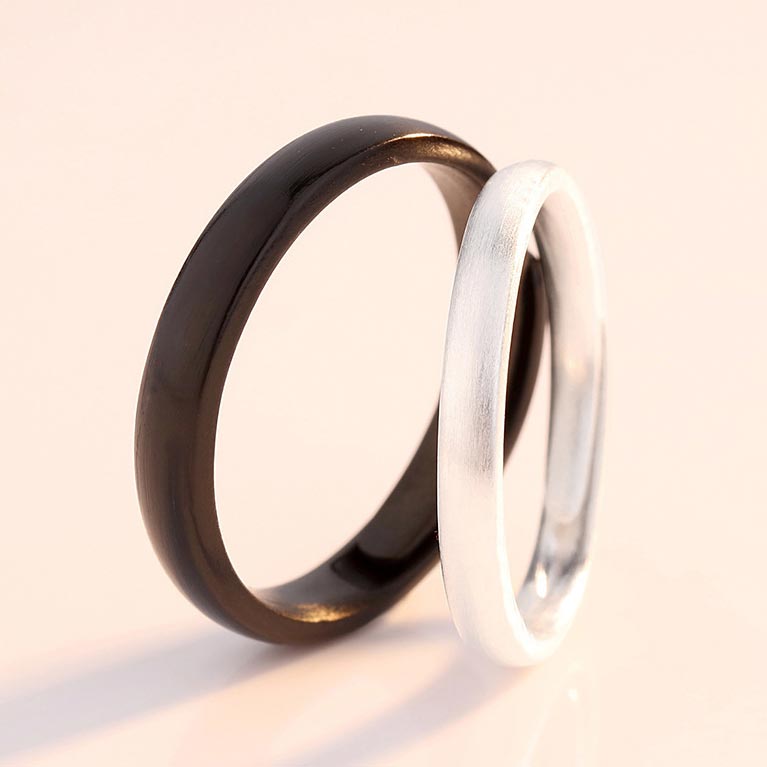 Custom Matte Couple Wedding Bands for 2