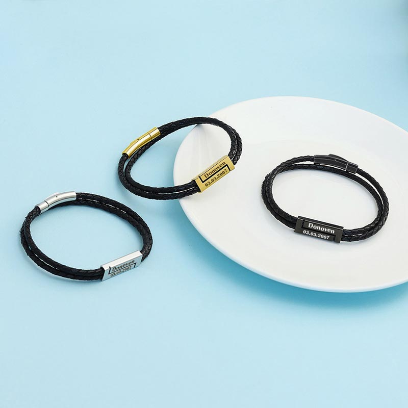 Personalized Engraved Promise Bracelet for Men