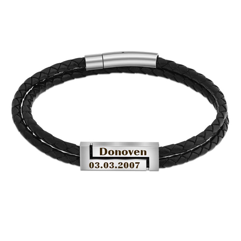 Personalized Engraved Promise Bracelet for Men