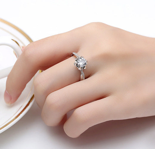 Engraved Lab Diamond Swirl Ring for Her