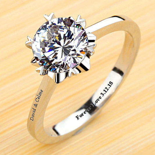 Engraved 1 Carat Lab Diamond Solitaire Ring
