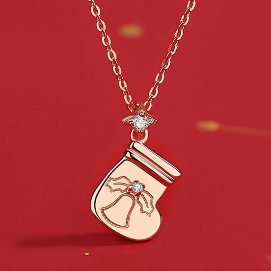 Christmas Socks Couple Necklaces Gift Set