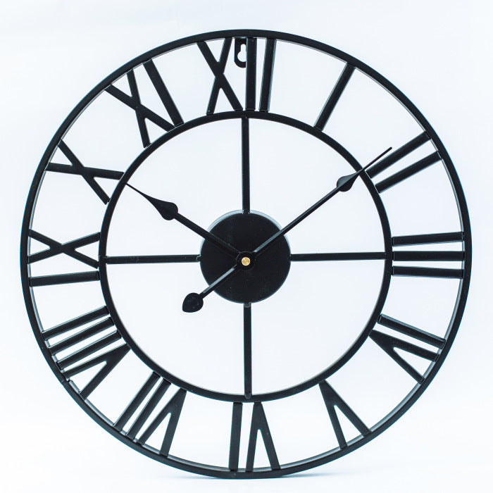 Roman Numerals Large Metal Analog Wall Clock