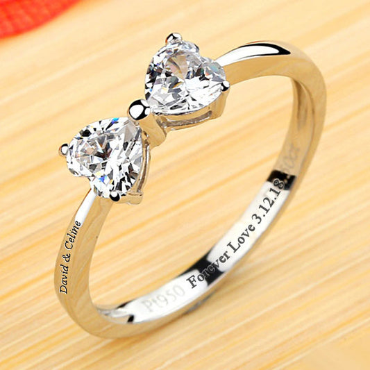 Bow Shaped 0.3 Carat Lab Diamond Ring for Her