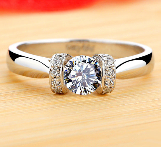 Engraved 0.5 Carat Lab Diamond Ring for Women