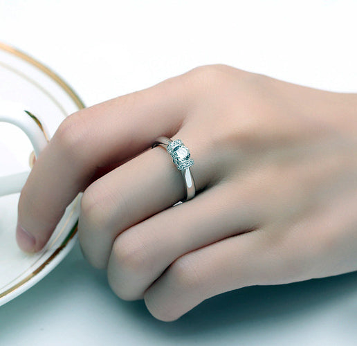 Engraved 0.5 Carat Lab Diamond Ring for Women