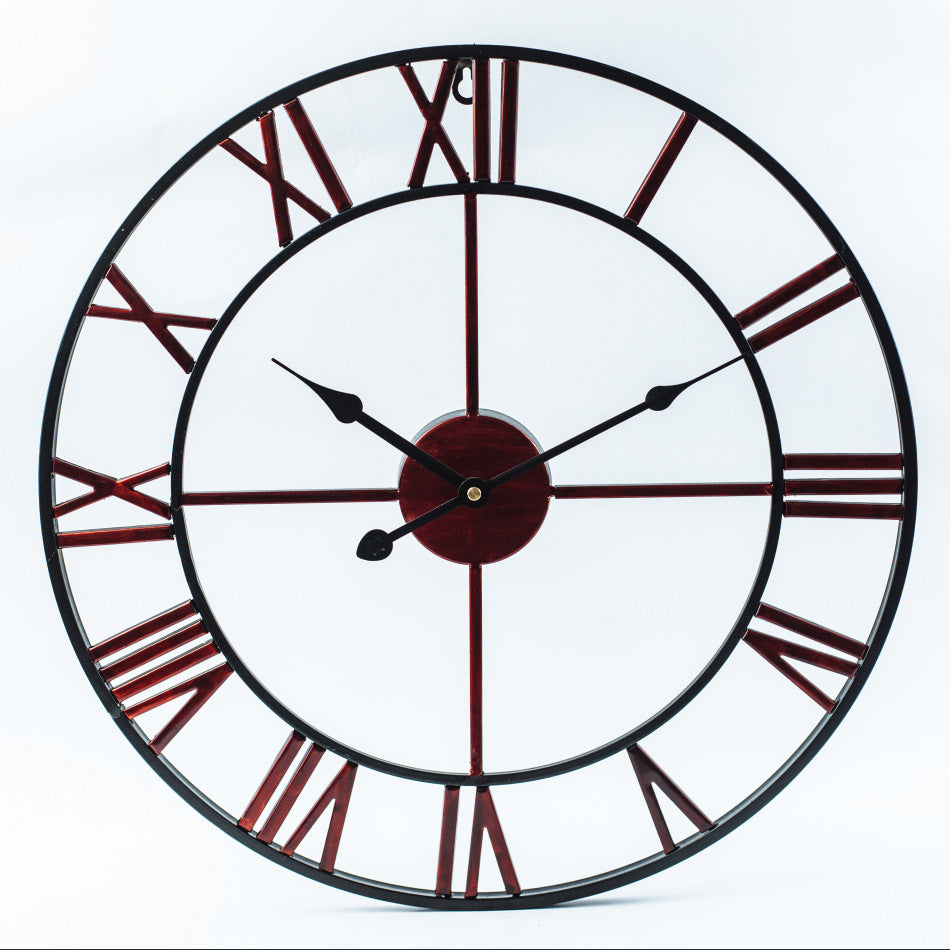 Roman Numerals Large Metal Analog Wall Clock