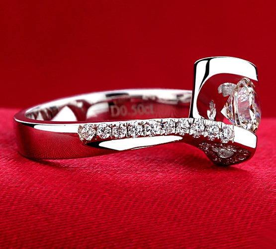 Engraved 0.3 Carat Lab Diamond Ring for Her