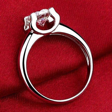 Engraved Lab Diamond Solitaire Ring for Her