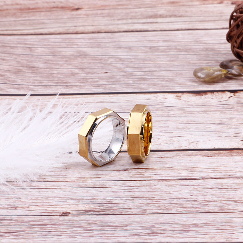 Engraved Gift for Mechanic Nut Shaped Men Ring