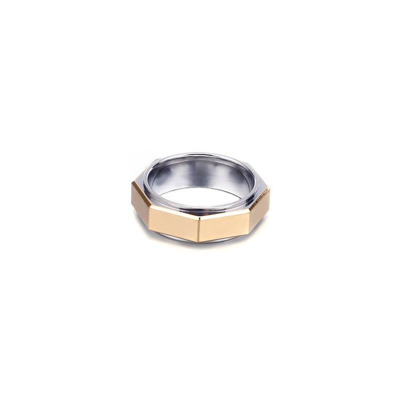 Engraved Gift for Mechanic Nut Shaped Men Ring