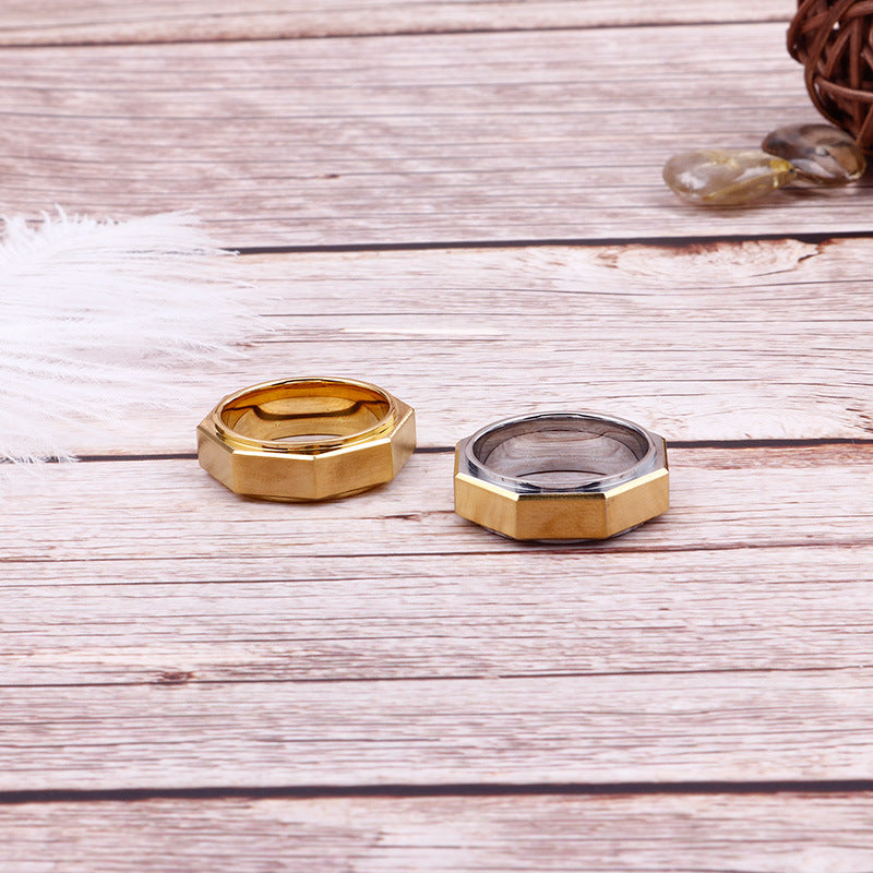 Engraved Gift for Mechanic Nut Shaped Men Ring