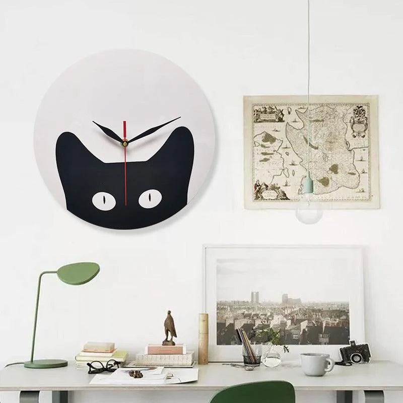 Black Cat Creative Silent Wall Clock – Cute & Quiet Design