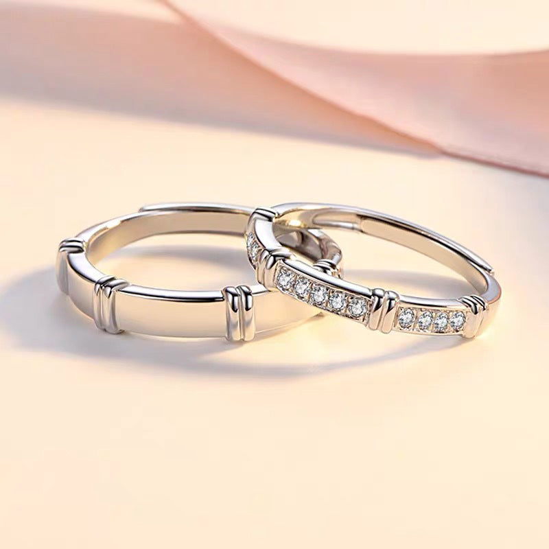 Personalized Matching Engagement Rings Set for 2
