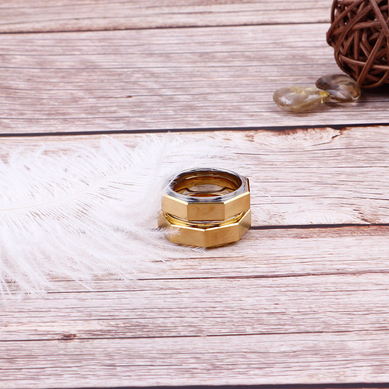 Engraved Gift for Mechanic Nut Shaped Men Ring