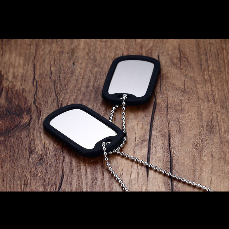 Double Nameplate Mens Necklace