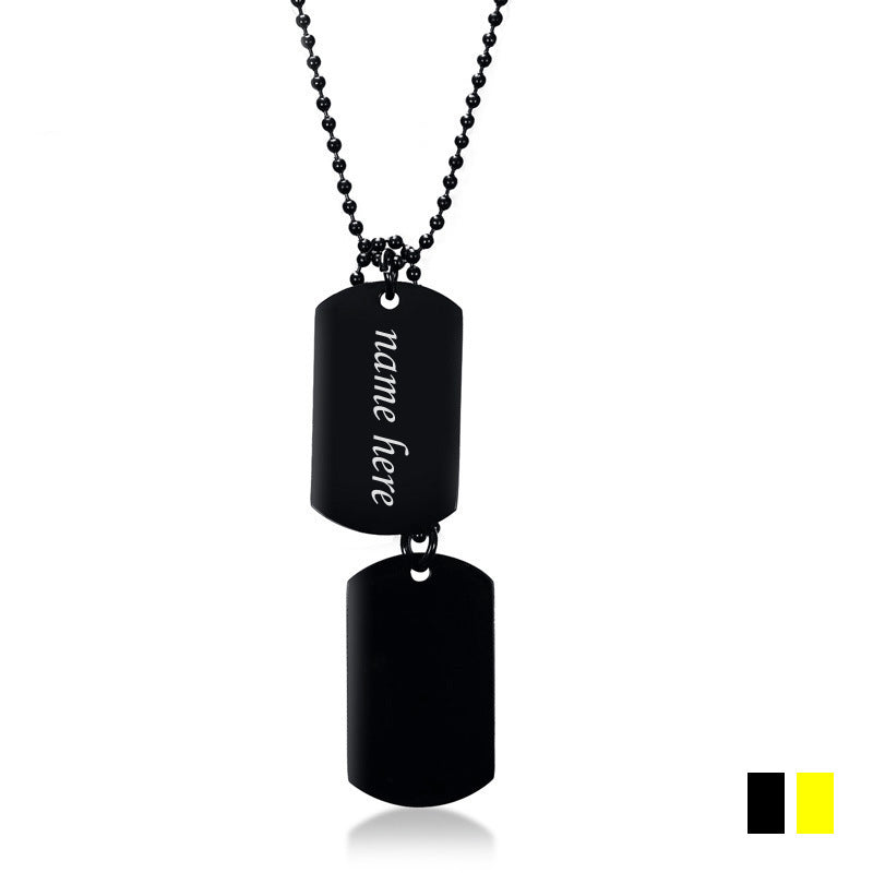 Double Nameplate Tag Mens Necklace